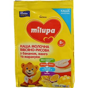 Каша Milupa 210г молочна вівсяно-рисова банан манго маракуя д.діт. від 8 міс.
