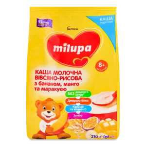 Каша Milupa 210г молочна вівсяно-рисова банан манго маракуя д.діт. від 8 міс.