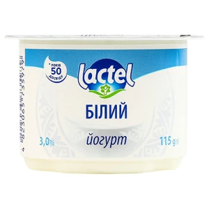 Йогурт Лактель 115г 3% білий ст.