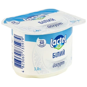 Йогурт Лактель 115г 3% білий ст.