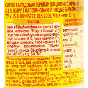 Сирок Мілупа 90г 3.1% ягоди банан ст.