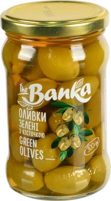 Оливки The Banka 300г зеленi з кiсточкою скло