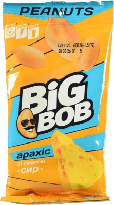 Арахіс Big Bob смажений зі смаком сиру, 60 г