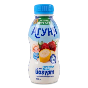 Йогурт Агуня 2.7% Полуниця-Банан питний 185г