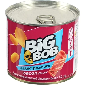 Арахіс Big Bob смажений солоний зі смаком «Бекон», 120 г