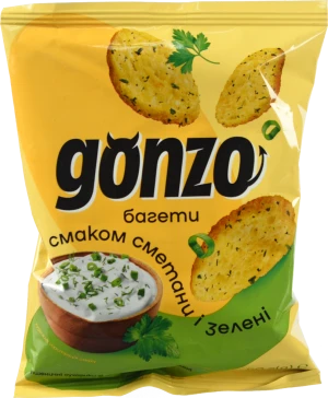 Сухарики Gonzo 50г сметана зелень