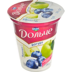 Йогурт Дольче 280г чорниця яблуко 3.2%