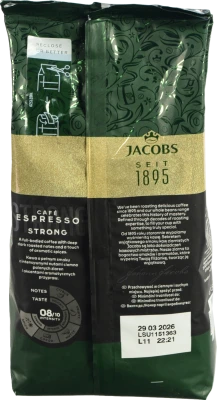 Кава натуральна смажена в зернах Strong Espresso Jacobs м/у 500г