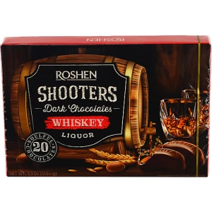 Цукерки шоколадні Whiskey Shooters Roshen к/у 150г