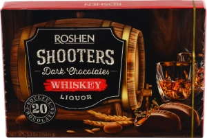 Цукерки шоколадні Whiskey Shooters Roshen к/у 150г