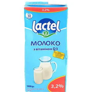 Молоко Lactel 1л 3.2% вітамін D