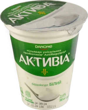 Біфідойогурт Активіа Білий 2.4% жирності 280г