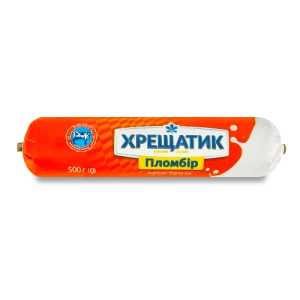 Морозиво Хладік 500г Хрещатик Пломбір Крем-брюле 12%