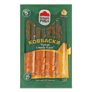 Ковбаски Наша Ряба 300г рубані сир чедер вар. в.с