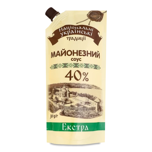 Соус майонезний 40% Екстра Національні українські традиції д/п 300г