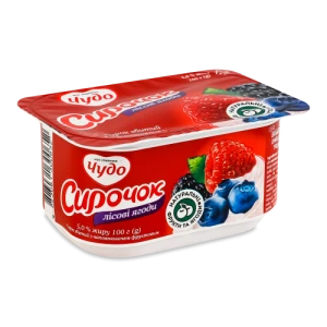 Сирок Чудо Лісові ягоди збитий з наповнювачем фруктовим 5% 100г