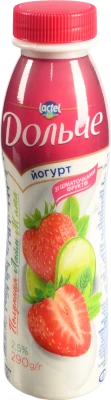 Йогурт 2.5% Полуниця-лайм-м'ята Дольче п/пл 290г