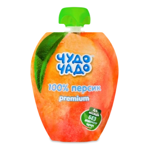 Пюре для дітей від 4міс натуральне стерилізоване Персик Premium Чудо-Чадо д/п 90г
