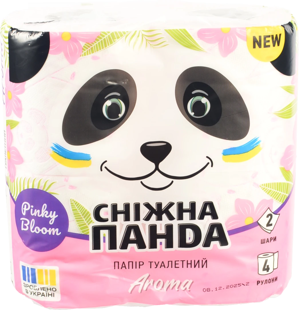 Папір туалетний 2-х шаровий Aroma Сніжна панда 4шт