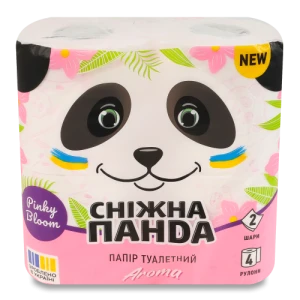 Папір туалетний 2-х шаровий Aroma Сніжна панда 4шт
