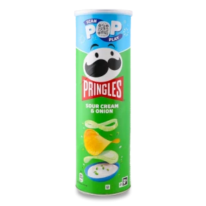 Чіпси картопляні зі смаком сметани та цибулі Pringles туб 165г