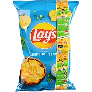 Чипси картопляні Lay's Сметана та Зелень 60г