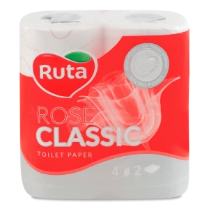 Туалетний папір Рута Classic Rose 4 рулони, 2-шаровий
