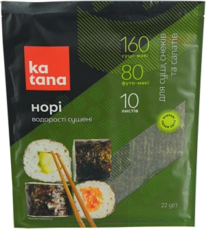 Водорості сушені Норі Katana 10 листів (22г)