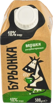 Вершки Бурьонка ультрапастеризовані 10% 500г