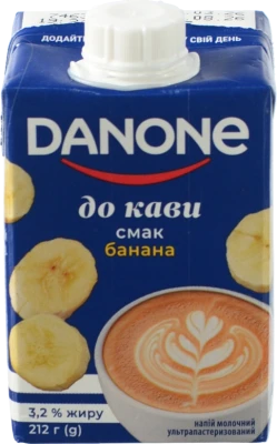 Напій молочний Danone До кави зі смаком банана 3,2%, 212г