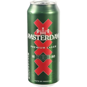 Пиво Amsterdam Premium Lager, банка металева {CAN}, 5,0%, 0,5 л