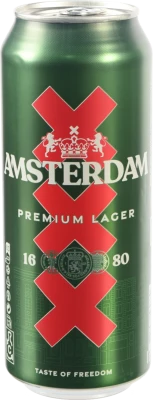 Пиво Amsterdam Premium Lager, банка металева {CAN}, 5,0%, 0,5 л
