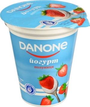 Йогурт Данон 260г 3.2% полуниця ст.