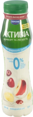 Біфідойогурт Активія 250г 0.5% черешня яблуко бана