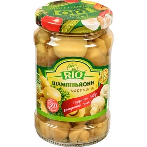Шампіньйони мариновані з цибулею Rio с/б 280г