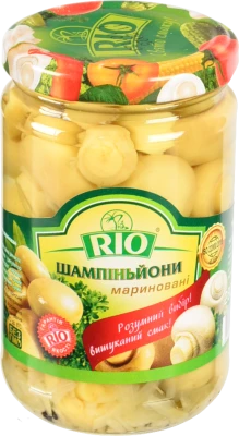 Шампіньйони мариновані з цибулею Rio с/б 280г