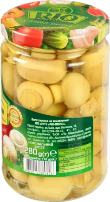 Шампіньйони мариновані з цибулею Rio с/б 280г