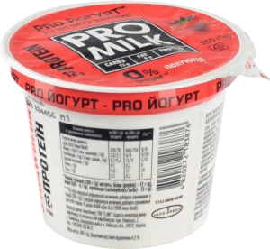 Йогурт Pro Milk 200г 3% полуниця високобілковий ст