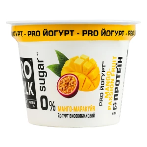 Йогурт Pro Milk 200г 9.4% манго маракуйя високобіл