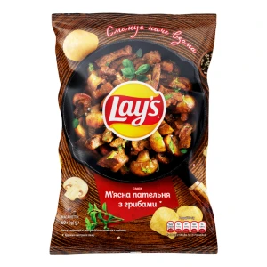 Чiпси Lays 60г м`ясна пательня з грибами