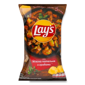 Чiпси Lays 60г м`ясна пательня з грибами