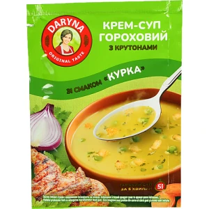 Крем-суп гороховий Daryna зі смаком «Курка» з крутонами 18г