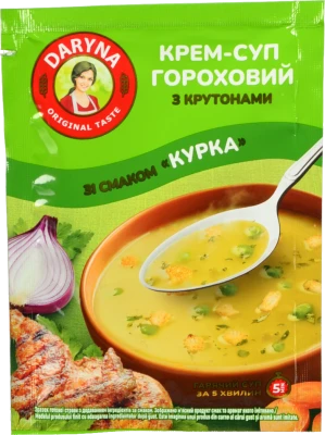 Крем-суп гороховий Daryna зі смаком «Курка» з крутонами 18г