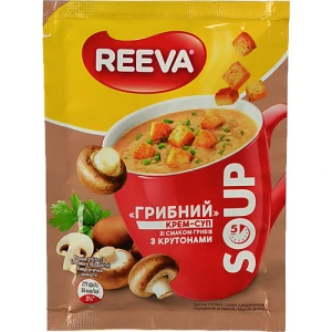 Крем-суп Reeva «Грибний» зі смаком грибів з крутонами 15,5г
