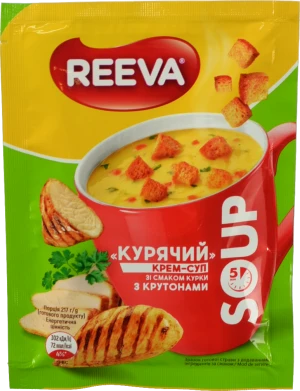 Крем-суп Reeva «Курячий» зі смаком курки з крутонами 17г