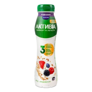 Біфідойогурт Активіа 260г 1.2 ягоди-злаки пет