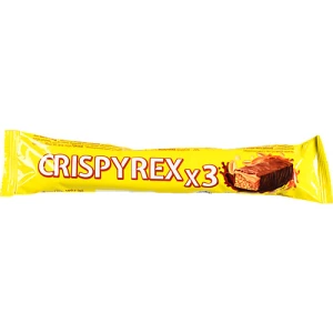 Батончик «Crispyrex» з арахісом, рисовими кульками та карамеллю, глазурований шоколадною глазур’ю, 100 г