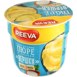 Картопляне пюре Reeva швидкого приготування зі смаком вершків 40г, стакан