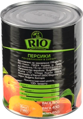 Персик RIO 820г з.б