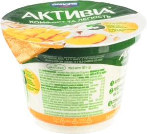 Активіа Біфідойогурт Манго-Персик-Злаки 2,2% 180г